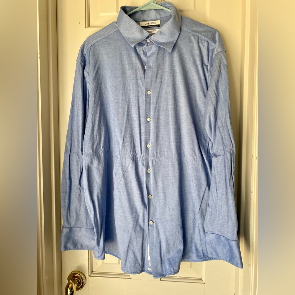Cremieux Men’s Long Sleeved Pima Cotton Slim Fit Dress Shirt